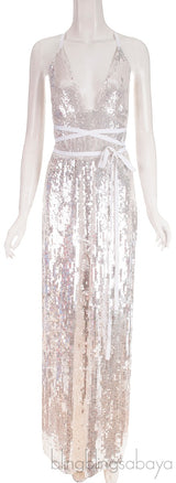 White Sequin Jumpsuit