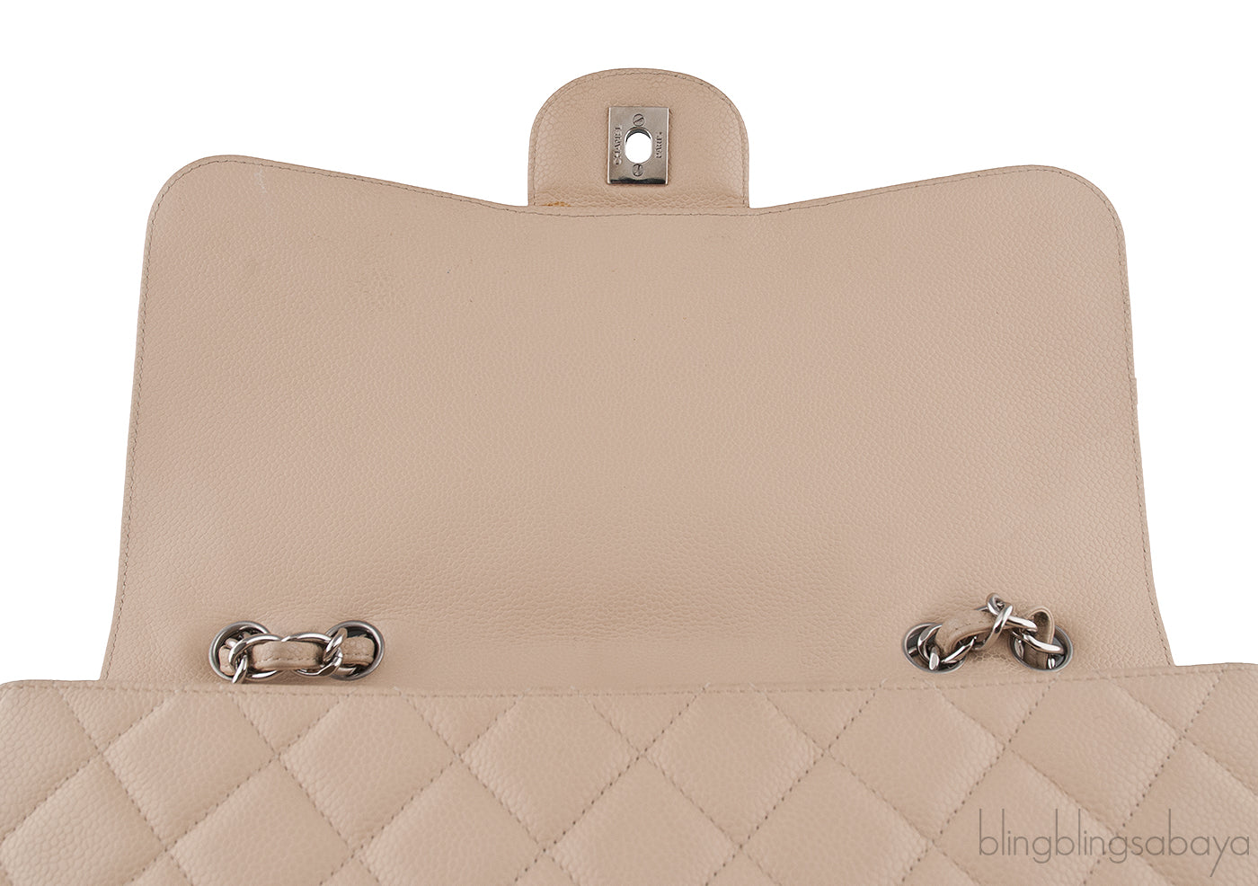 Beige Caviar Jumbo Flap Bag