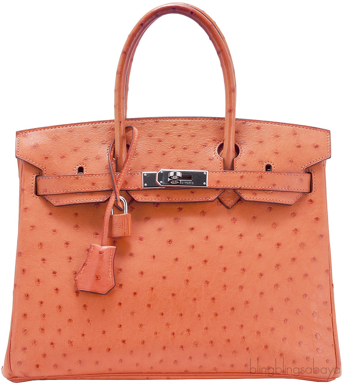 Birkin 30 Orange Ostrich PHW