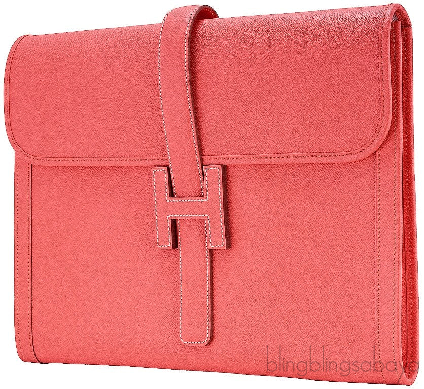 Jige Oversize Clutch Epsom Flamingo