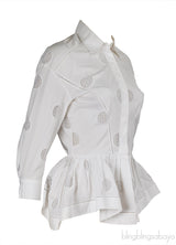 Alaia White Cotton Peplum Shirt