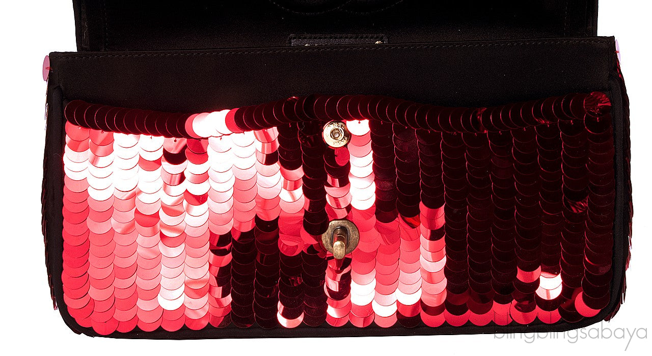 Red Sequins Mademoiselle Flap Bag