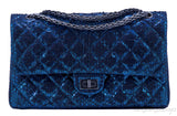 2.55 Reissue Navy Blue Metallic Python