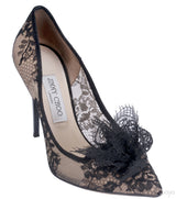 Black Floral Lace Pump