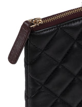 Chanel Black Large CC Quilted Lambskin O-Case Clutch