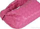 Pink Jodie Mini Knotted Intrecciato Leather Tote