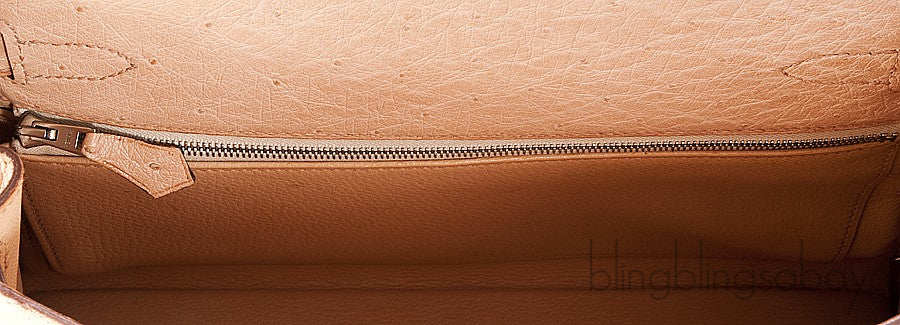 Kelly 28 Natural Gold Ostrich