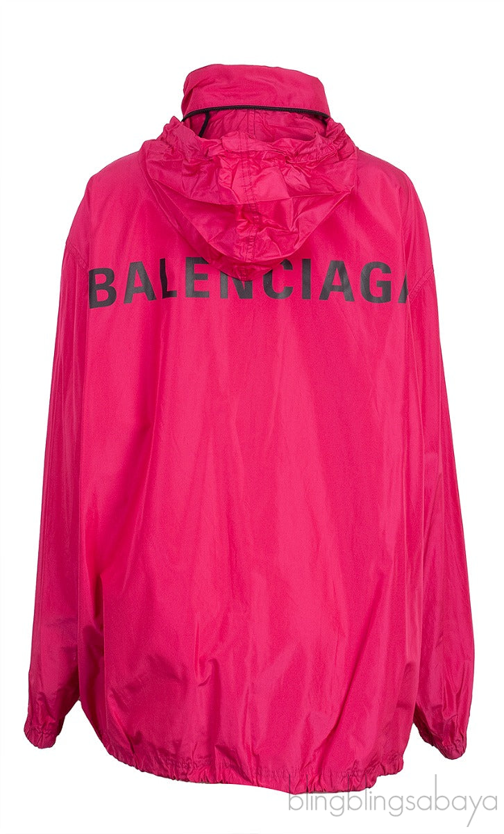 Fuchsia Pink Logo Hoodie Windbreaker