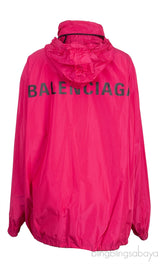 Fuchsia Pink Logo Hoodie Windbreaker