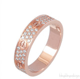 Rose Gold Diamond Paved Love Ring