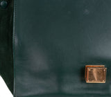 Trapeze Emerald Green Croc Embossed Shoulder Bag