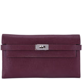 Kelly Long Wallet Chevre Burgundy