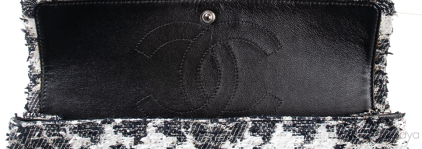 Chanel 2.55 Reissue Camellia Tweed Black and White Flap Bag