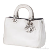Christian Dior Diorissimo Metallic White Mini Tote Bag