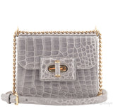 Grey Crocodile Shoulder Bag