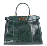Fendi Peekaboo Medium Green Python Bag