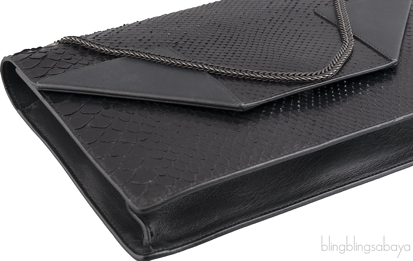 Betty So Black Python Shoulder Bag
