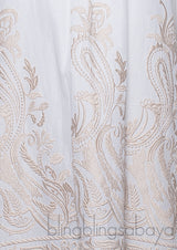 White Embroidered Short Kaftan