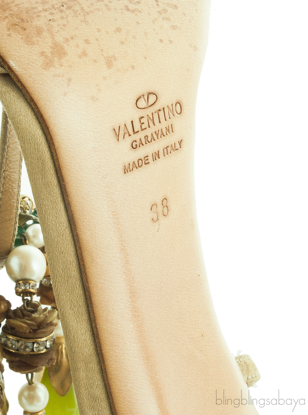Pearl Embellished T-strap Sandals