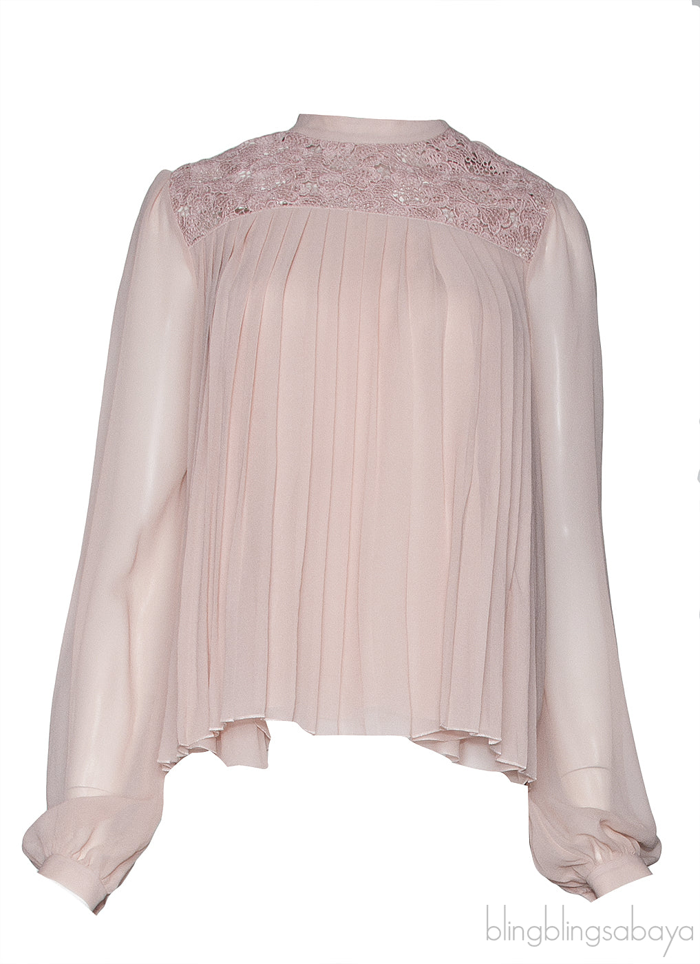 Blush Pleated Blouse