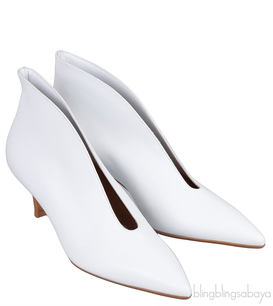 White Pointed Toe Heels