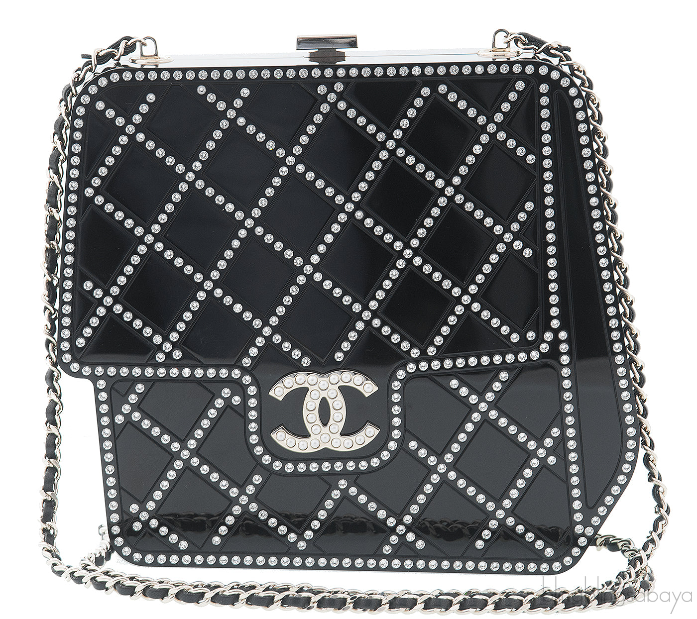Pearl Quilted Evening Bag W/ Chain