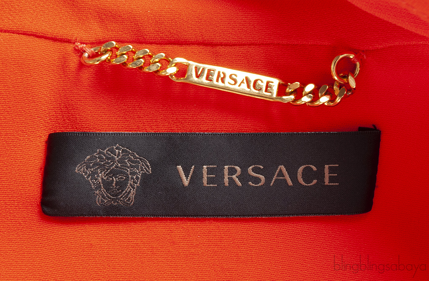 Orange Padded Shoulder Blazer
