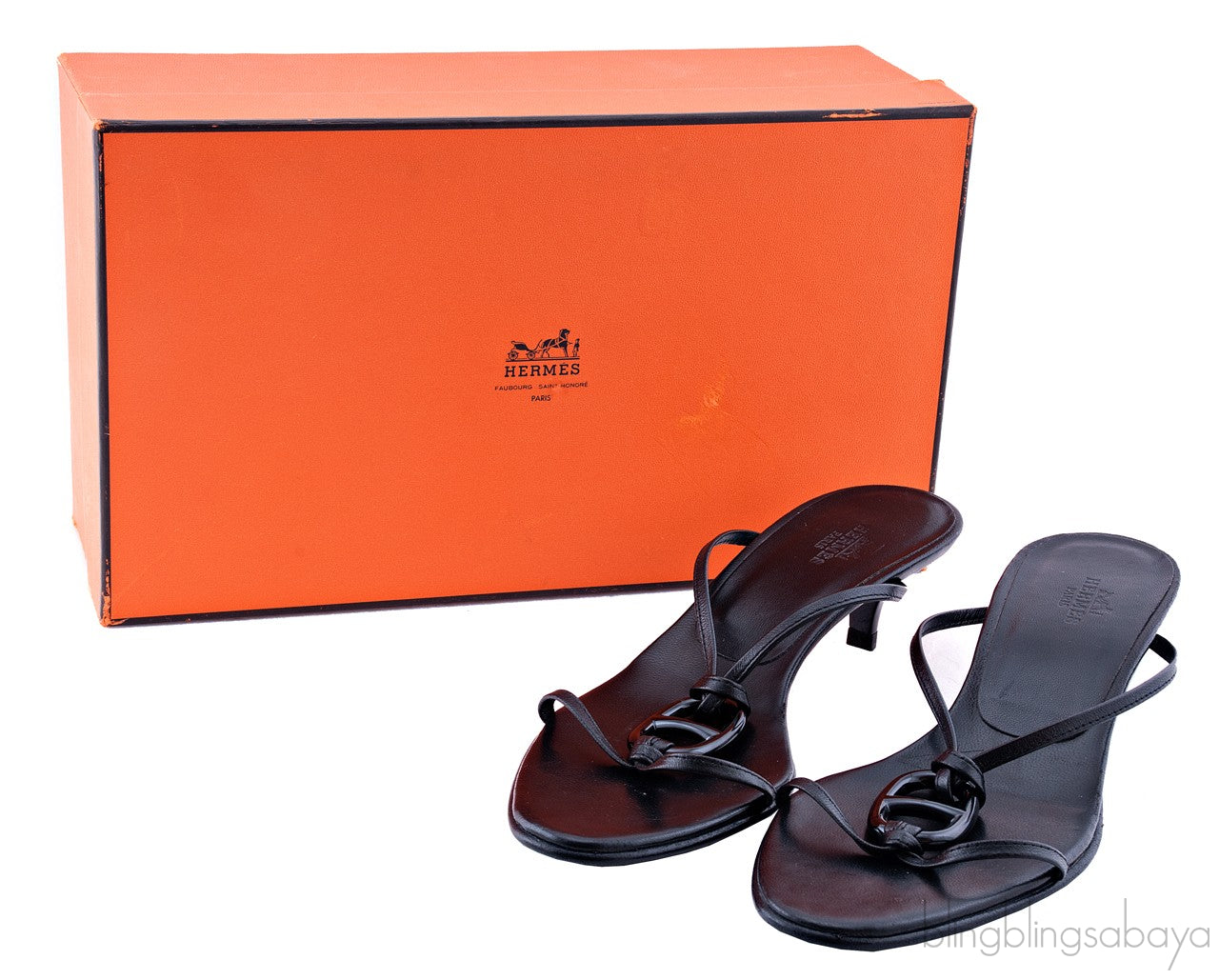 Black \"Kiss\" Sandals