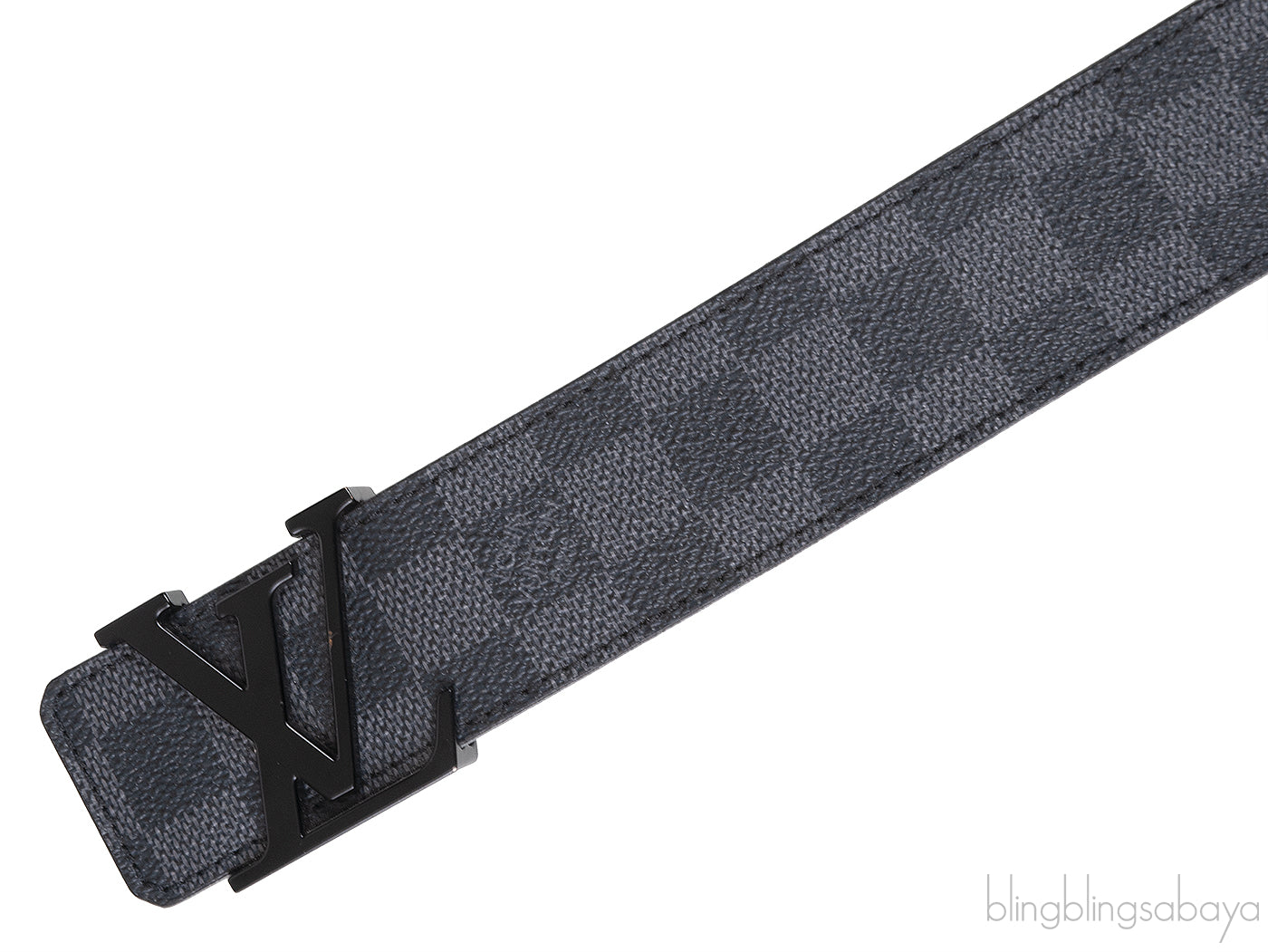 LV Initials 40 MM Matte Black Belt
