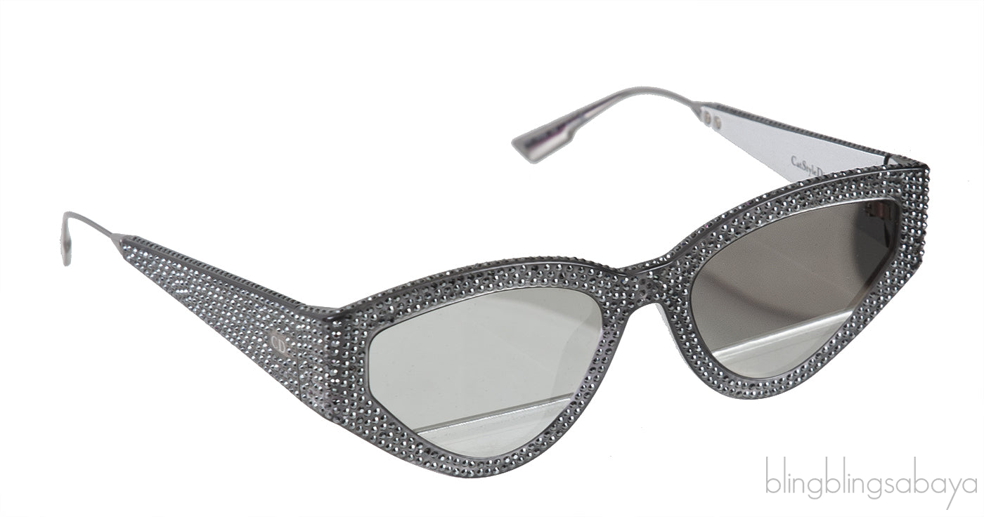 CatStyleDior 1S Grey Crystal Sunglasses