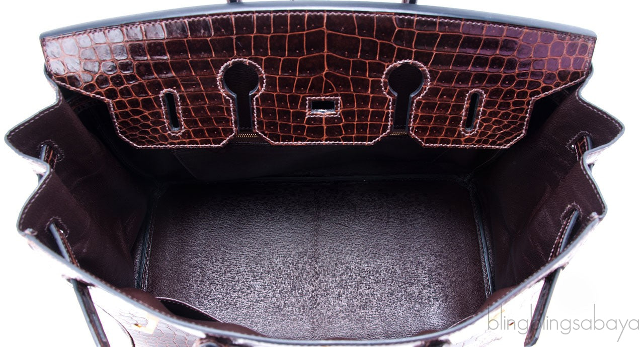 Birkin 35 Havanne Shiny Croco