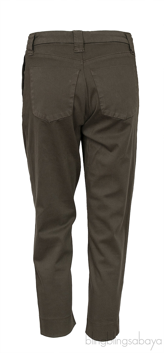 Moss Green Paz Slim Taper Pants