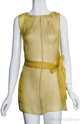 Yellow Silk Chiffon Top
