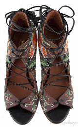Embroidered Lace Canvas Sandals