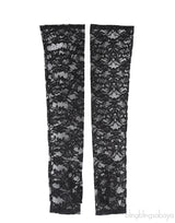 Dolce & Gabbana Black Long Lace Fingerless Gloves