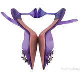 Purple Begum Crystal-embellished PVC Slingback