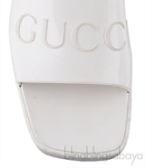 White Rubber Slide Sandals