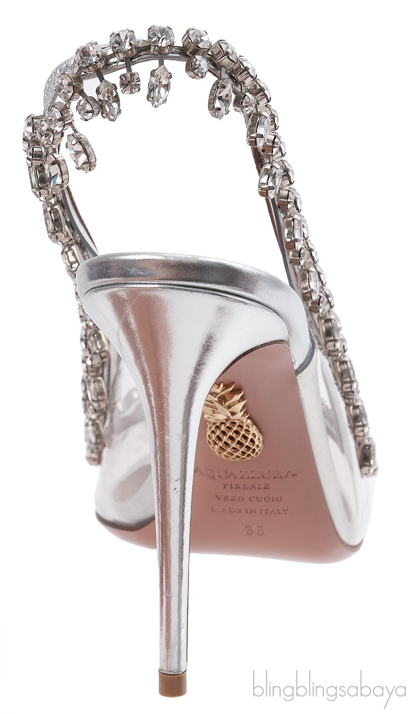 Aquazzura PVC Crystal Slingback Heels