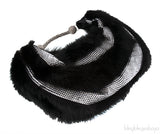 Fur Crystal Black Handbag