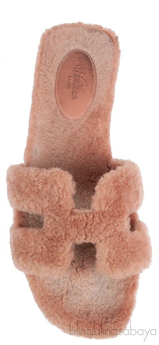 Hermes Oran Teddy Bear Brown Sandals