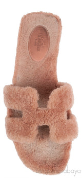 Hermes Oran Teddy Bear Brown Sandals