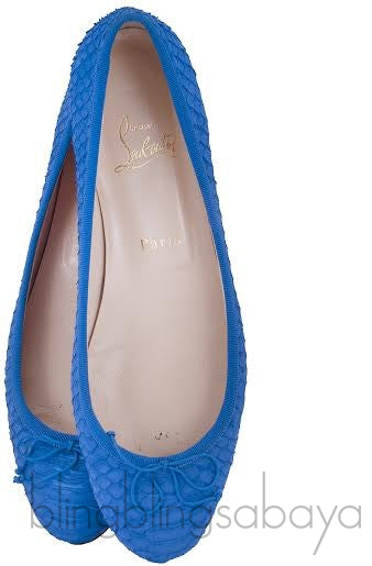 Blue Python Ballerina Flats