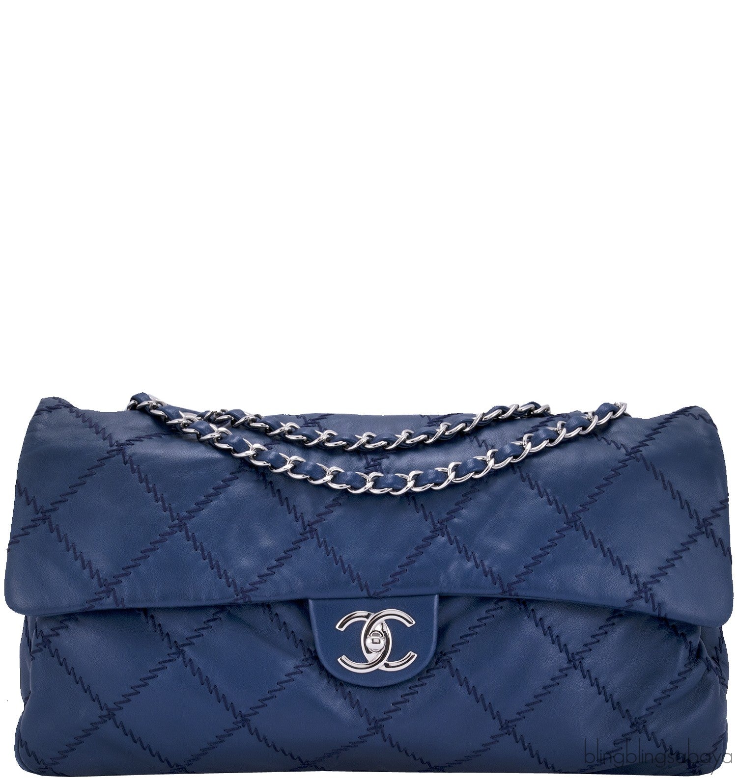 Ultimate Stitch Navy Flap Bag