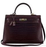 Kelly 35 Sellier Bordeaux Porosus