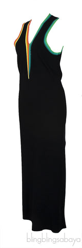 Black Stretch Jersey Maxi Dress
