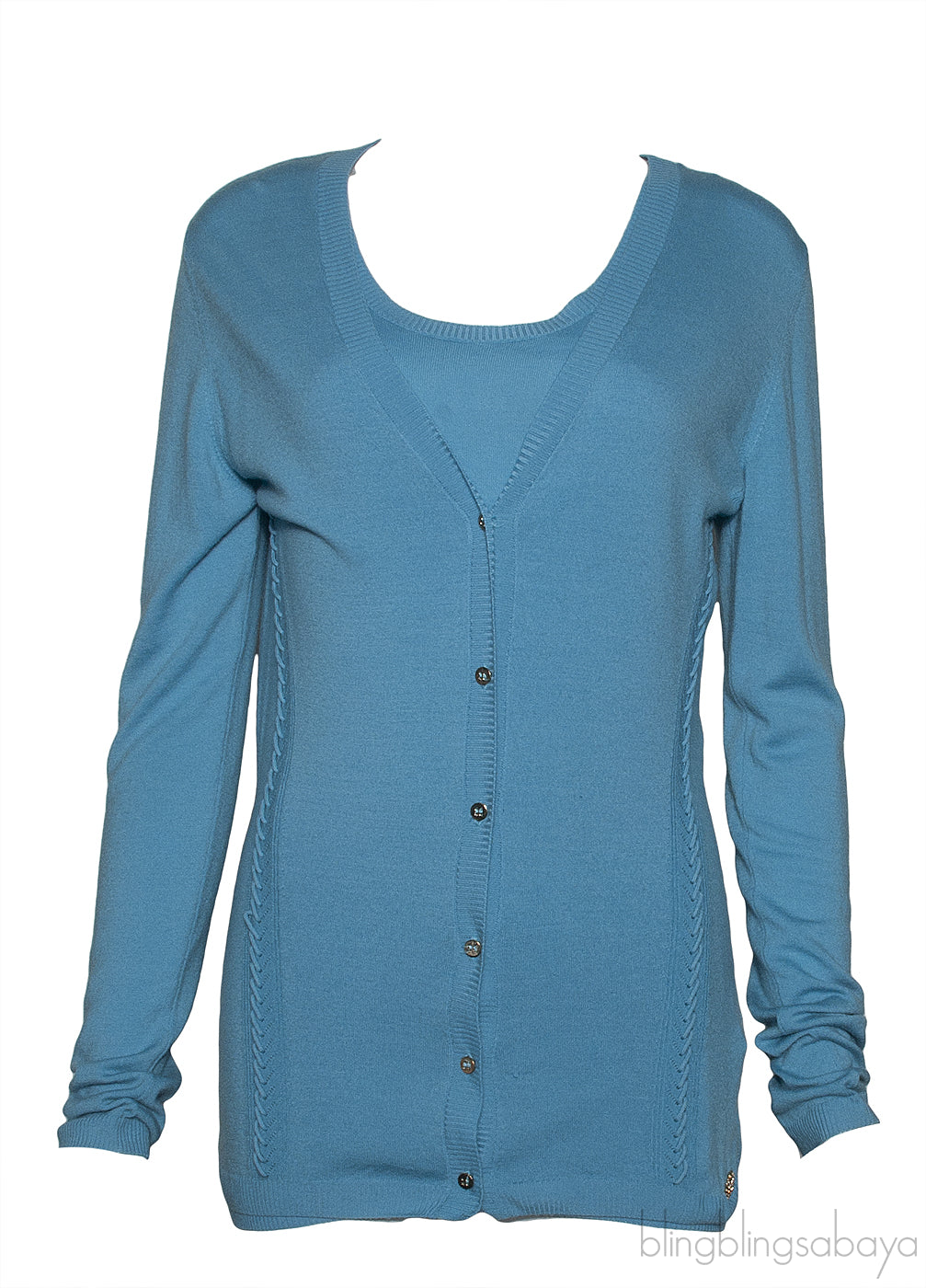 Blue Sleeveless Top & Cardigan