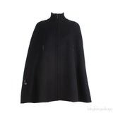 Loro Piana Black & Blue Reversible Cashmere Cape