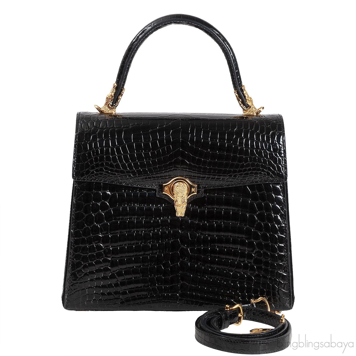 Black Signature Crocodile Bag GHW