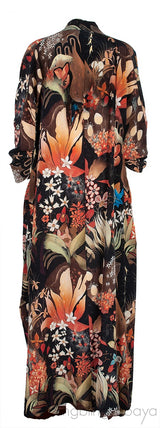 Flamboyant Garden  Print Caftan Dress