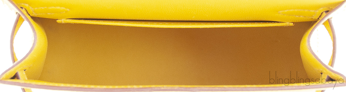 Kelly 20 Mini Sellier Jaune Epsom PHW